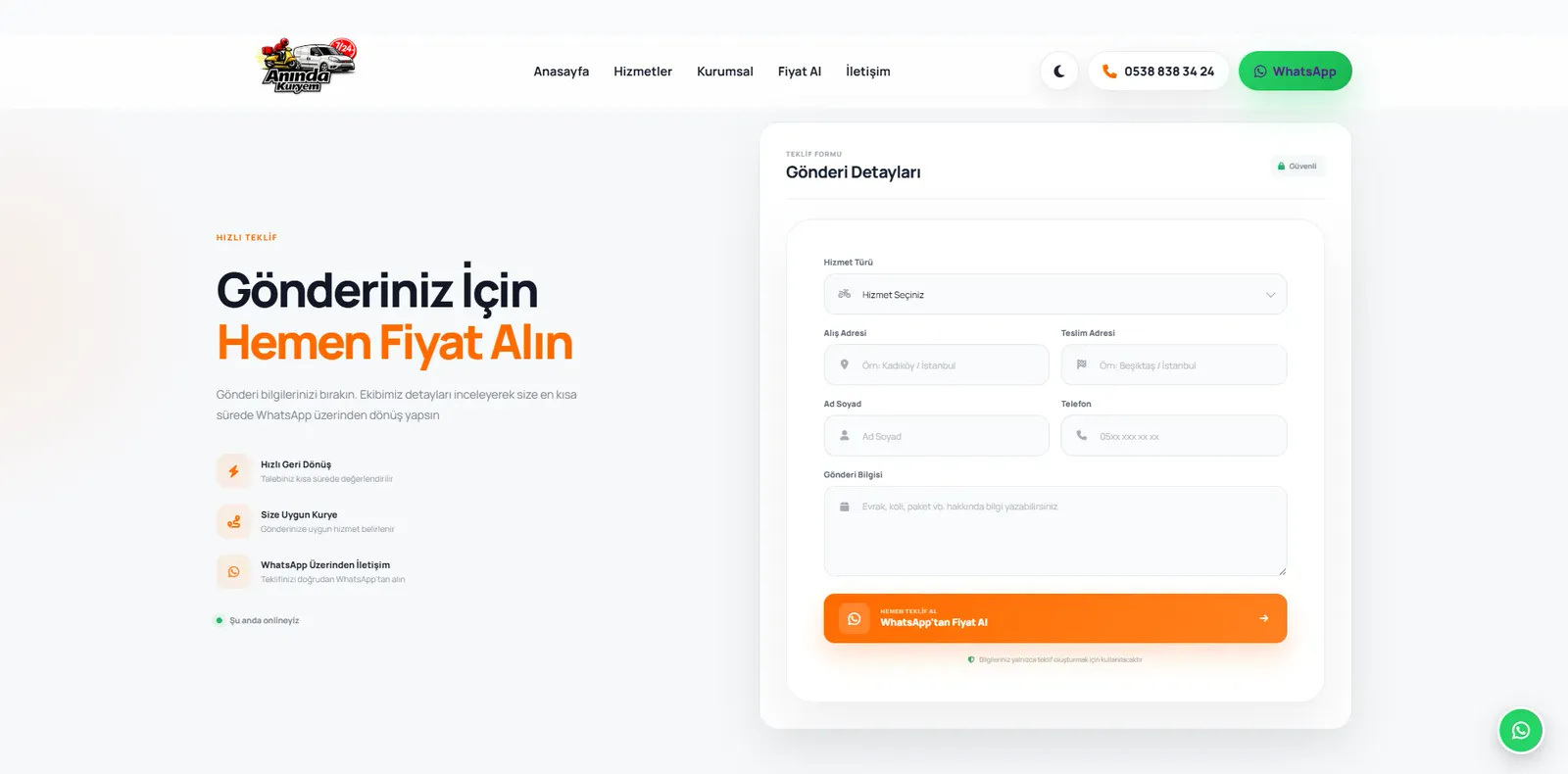 Anında Kuryem proje detayı