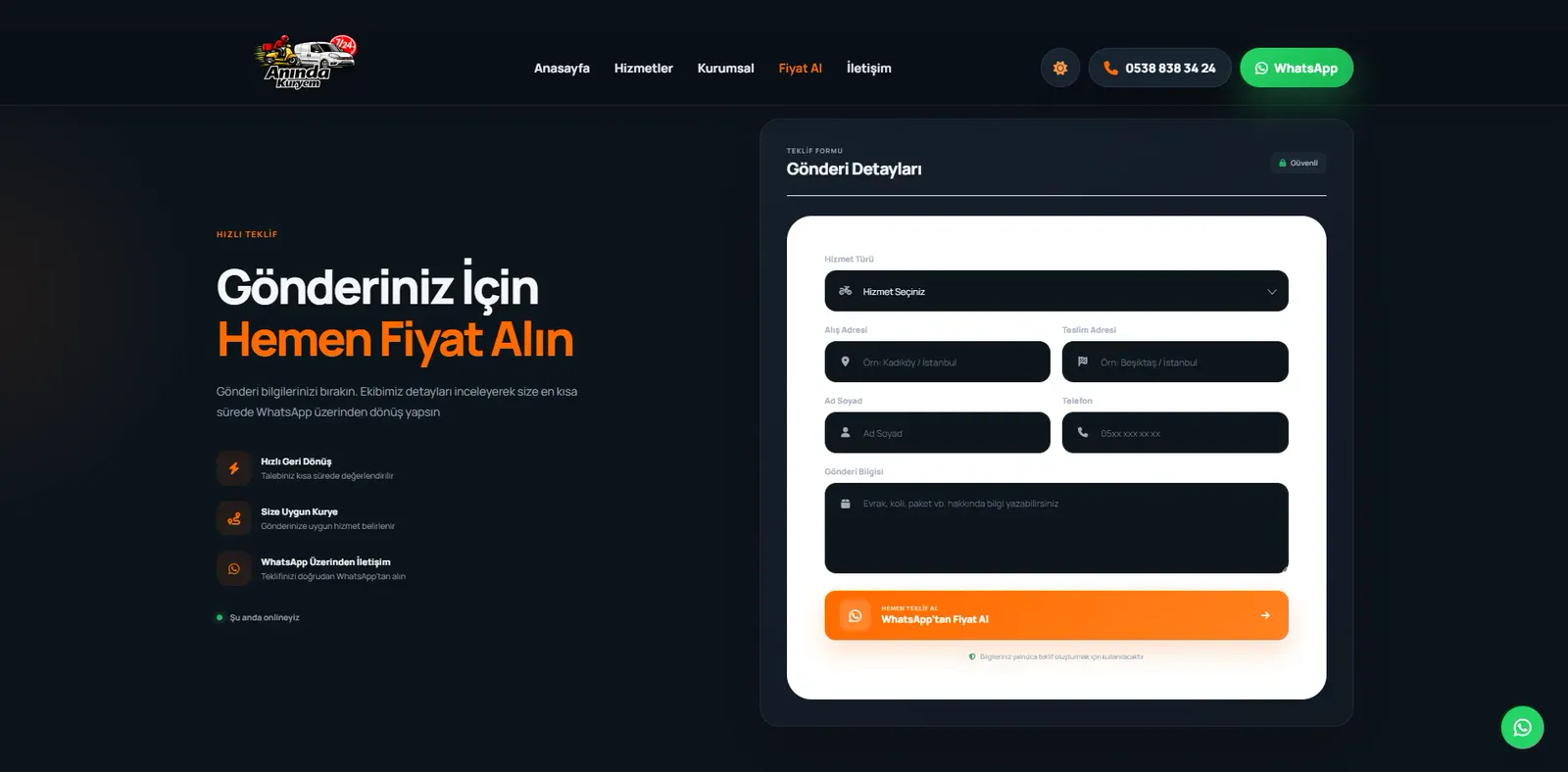 Anında Kuryem proje görseli